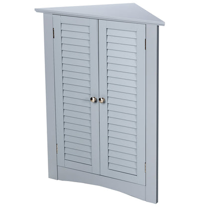 Bathroom Corner Storage Freestanding Floor Cabinet with Shutter Door