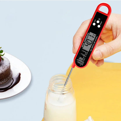 Digital Backlit Folding BBQ Kitchen Thermometer | Instant Read Meat Thermometer