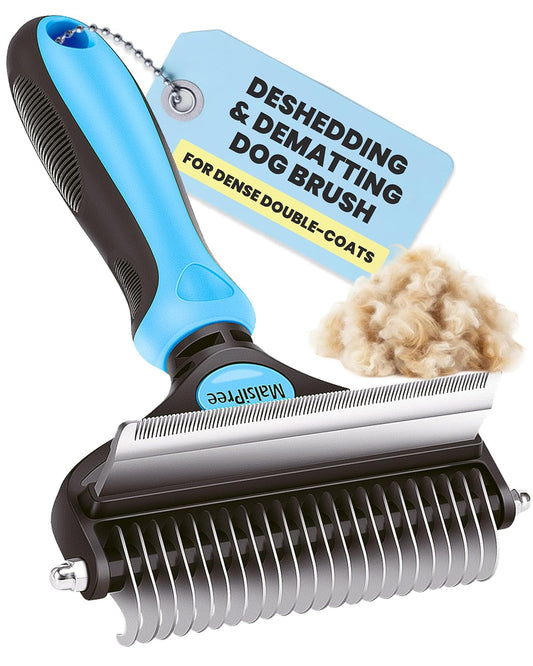 2-in-1 Dog & Long Hair Cat Deshedding Brush Undercoat Rake Dematting Tool