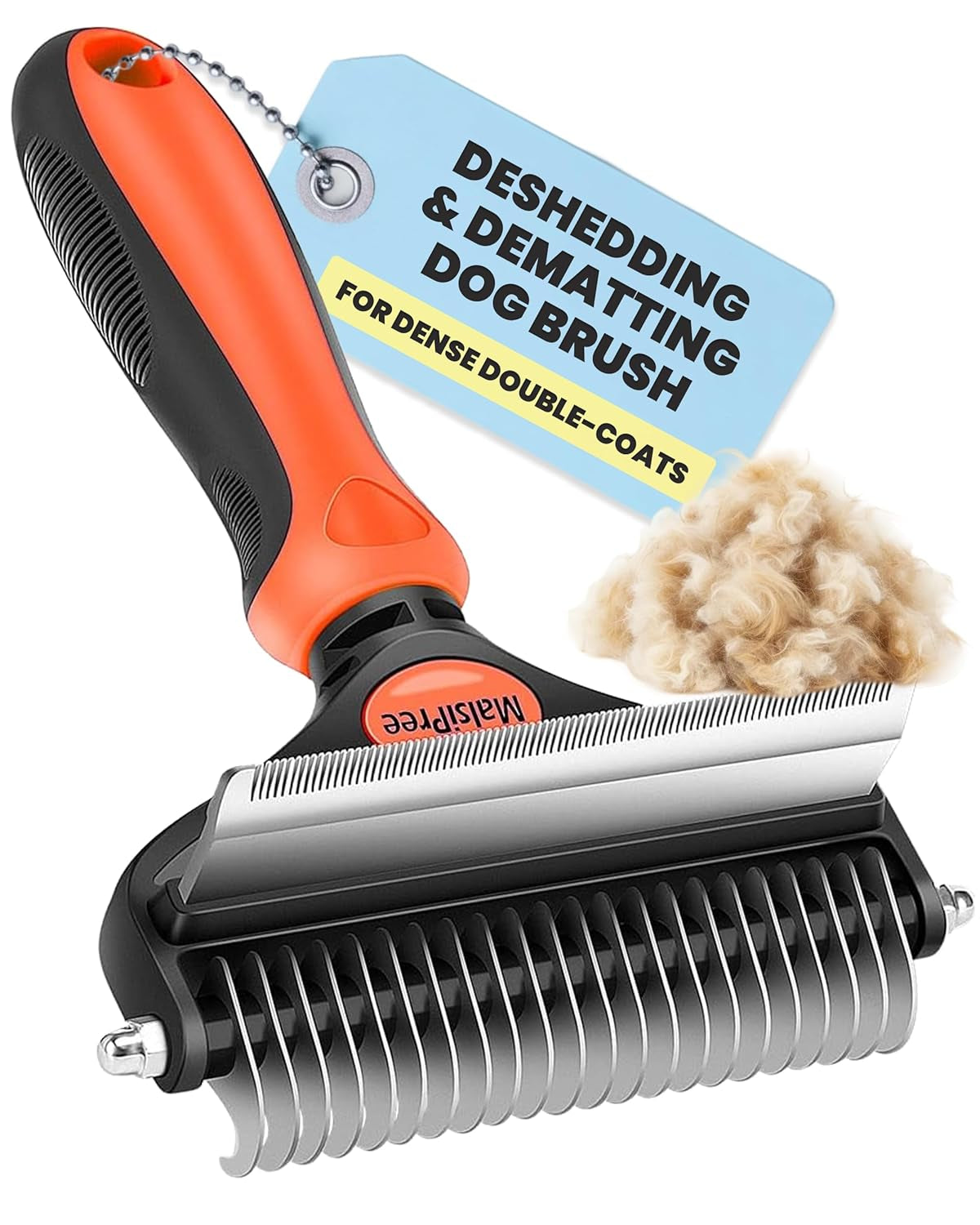 2-in-1 Dog & Long Hair Cat Deshedding Brush Undercoat Rake Dematting Tool