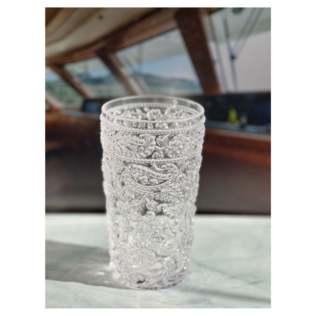 Paisley Acrylic Glasses Drinking Set of 4 Hi Ball (17oz)
