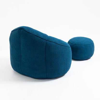 Bean Bag Sofa Chair with Footrest | High-Density Foam Fill & Super Fibre Fabric — Adult Lounger for Living Room & Bedroom
