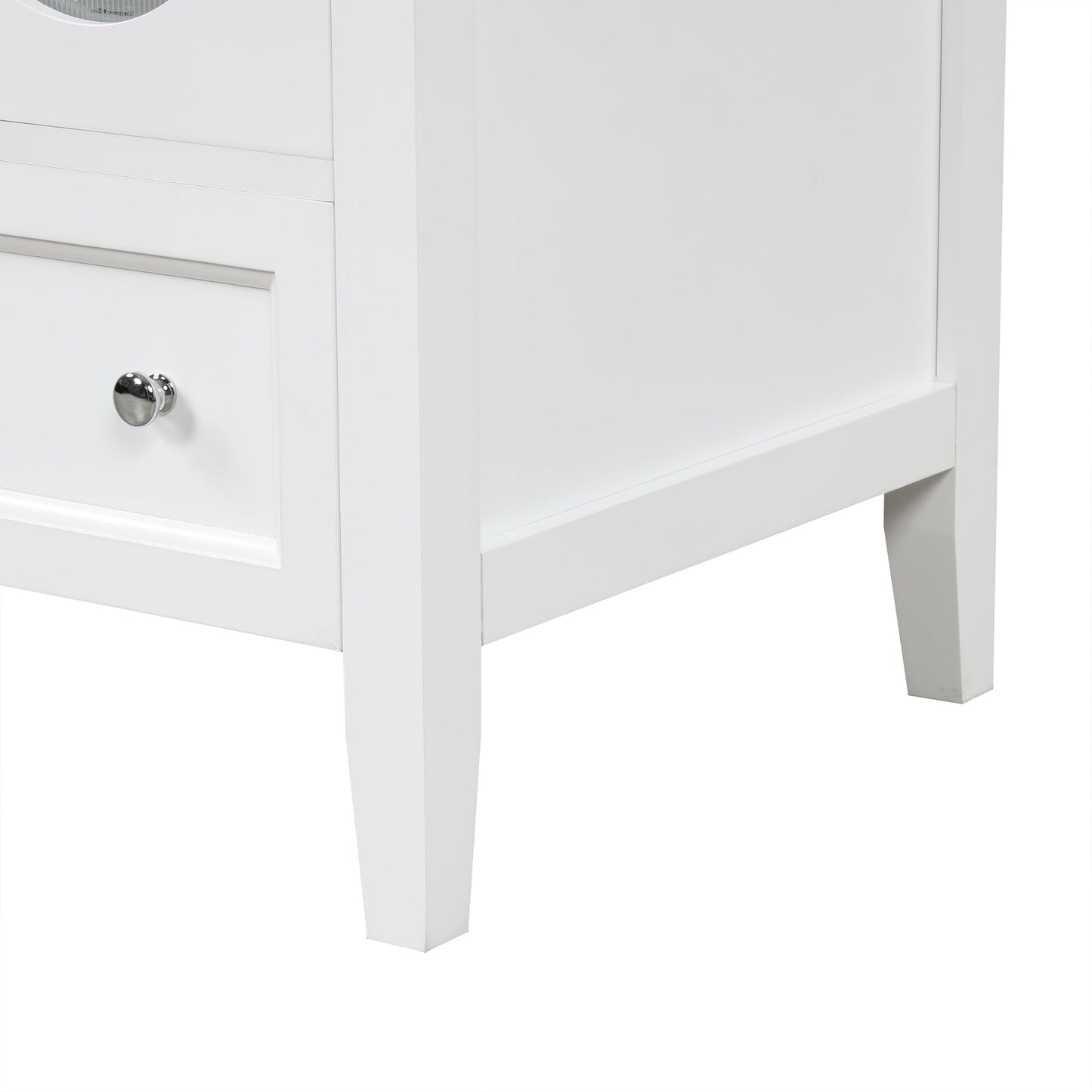 24" Bathroom Vanity with Sink, Bathroom Vanity Cabinet with One Drawer and Doors, Adjustable Shelf, Solid Wood and MDF, White