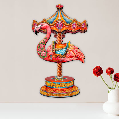 Pink Flamingo Carousel Holiday Door Decor by G. Debrekht - Love Kids Family Decor - 8652752H