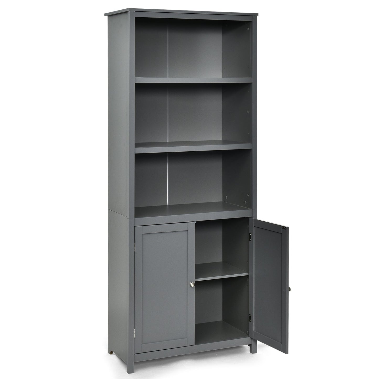 Bookcase Shelving Storage Wooden Cabinet Unit Standing Display Bookcase with Doors