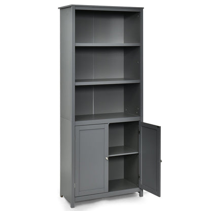 Bookcase Shelving Storage Wooden Cabinet Unit Standing Display Bookcase with Doors