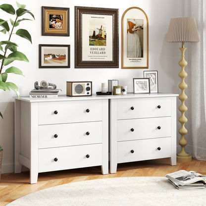 3-Drawer Dresser with Tapered Legs - Rustic Brown