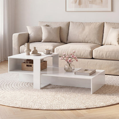 2-Tier Coffee Table with Open Storage Shelf