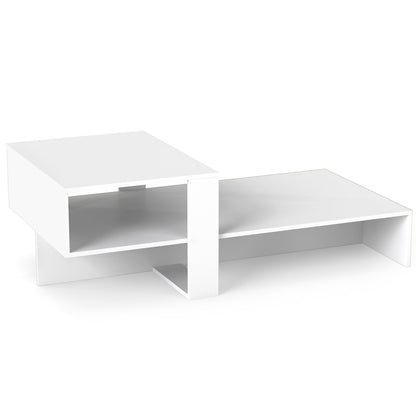 2-Tier Coffee Table with Open Storage Shelf