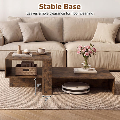 2-Tier Coffee Table with Open Storage Shelf