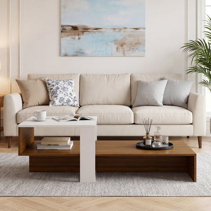 2-Tier Coffee Table with Open Storage Shelf