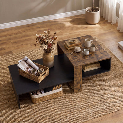 2-Tier Coffee Table with Open Storage Shelf