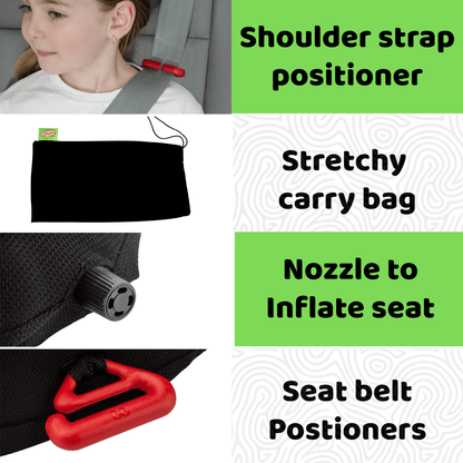 BubbleBum Inflatable Travel Booster Seat for Kids (Ages 4–11) Portable Car Booster for Taxis, Rentals & Travel ✔️