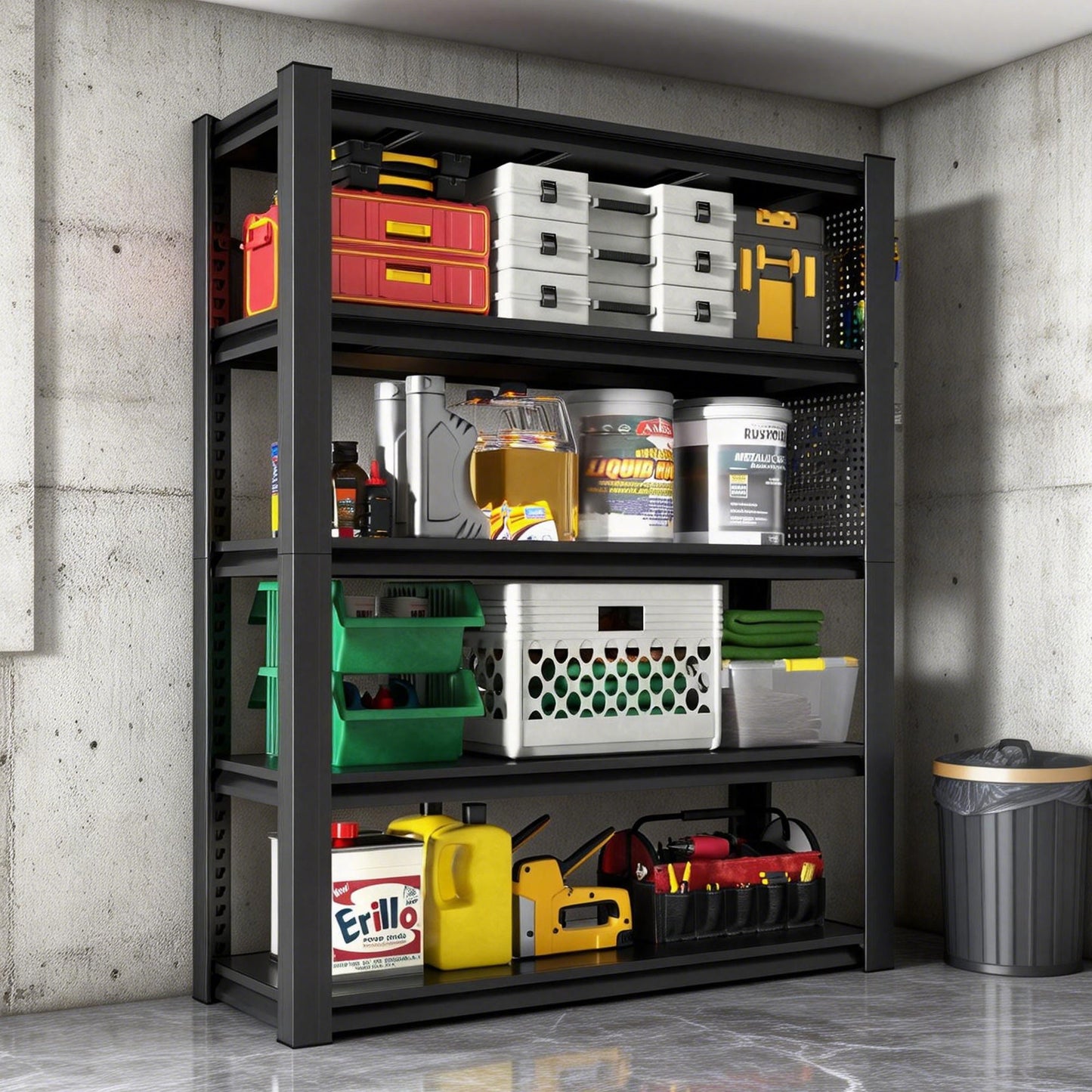 Heavy-Duty 5-Tier Adjustable Storage Shelving Unit - 78"H