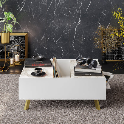 Frida Coffee Table - Ephesus Marble & Gold