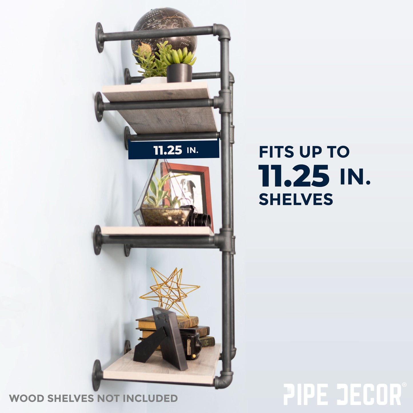 3 -Tier Wall Mounted Shelf By PIPE DECOR