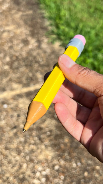 3D Printed Jumbo Pencil Pen — Novelty Oversized Pencil | BIC Refillable | Back to School | Daisie Designs