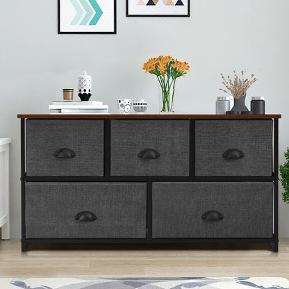 Wood Dresser Storage Unit Side Table Display Organizer
