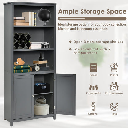 Bookcase Shelving Storage Wooden Cabinet Unit Standing Display Bookcase with Doors