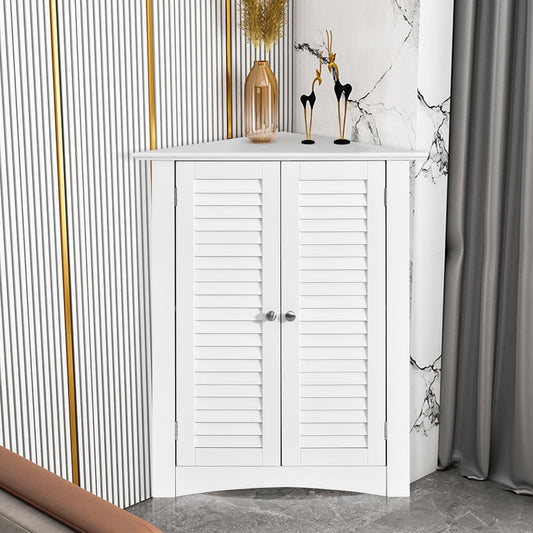 Bathroom Corner Storage Freestanding Floor Cabinet with Shutter Door