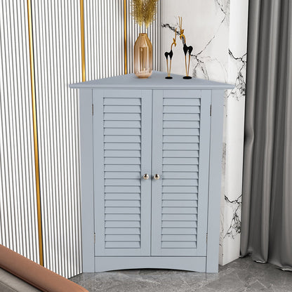 Bathroom Corner Storage Freestanding Floor Cabinet with Shutter Door