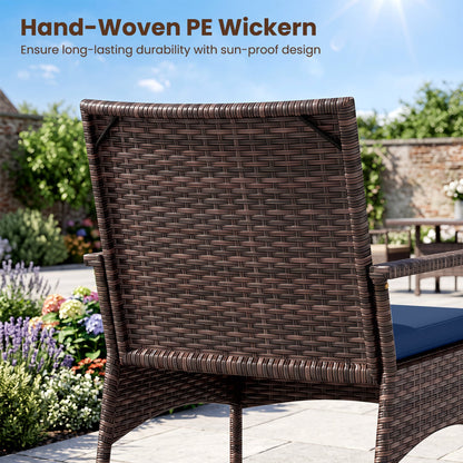 3-Piece Rocking Bistro Set with Cushions & Side Table
