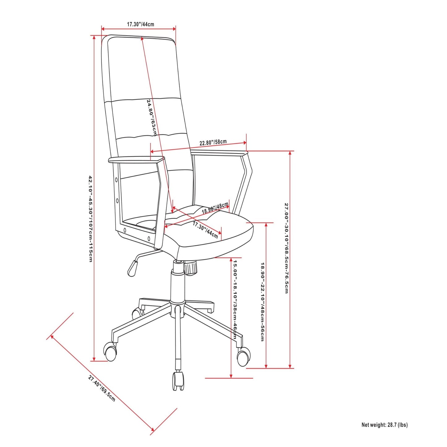 Foley - Swivel Office Chair - Distressed Blue