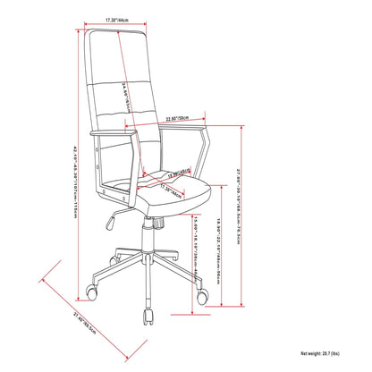 Foley - Swivel Office Chair - Distressed Blue