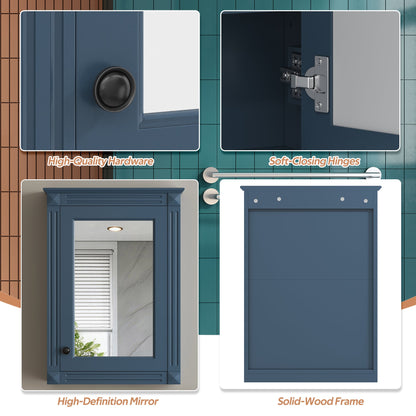 20" Wall Mounted Bathroom Storage Cabinet with Mirror