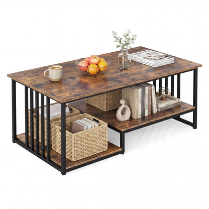 43.5" Coffee Table 2-Tier with Open Storage Shelf