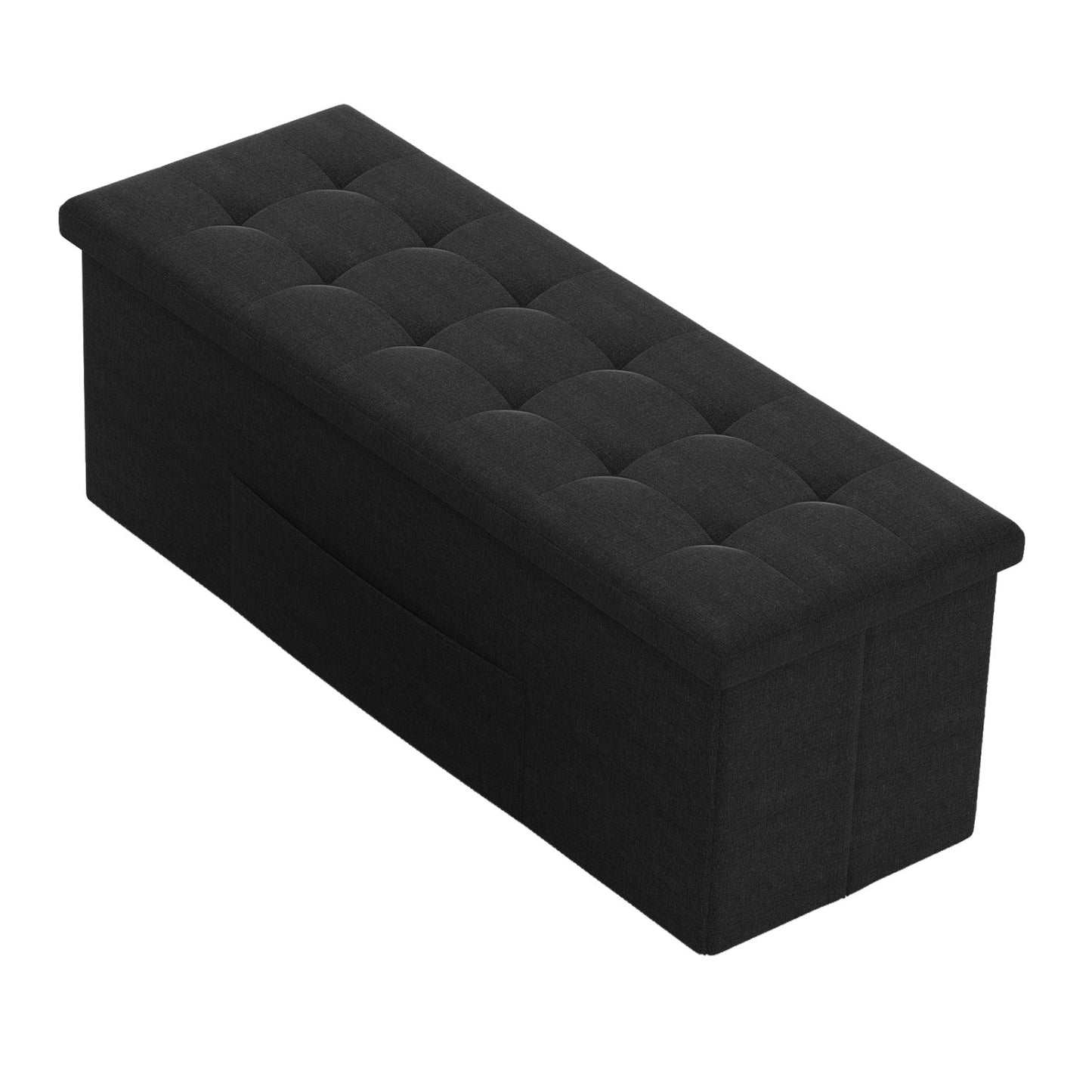 43" Folding Storage Ottoman Bench with Padded Seat