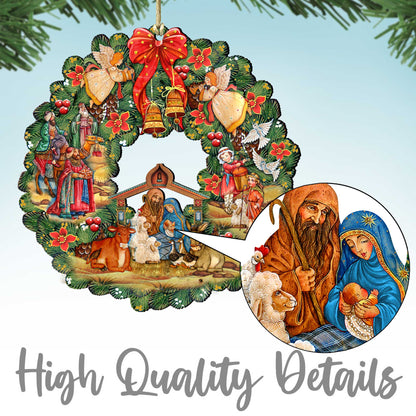 Glory to God Wooden Ornaments by Gelsinger - Nativity Holiday Decor - 8161010-1722