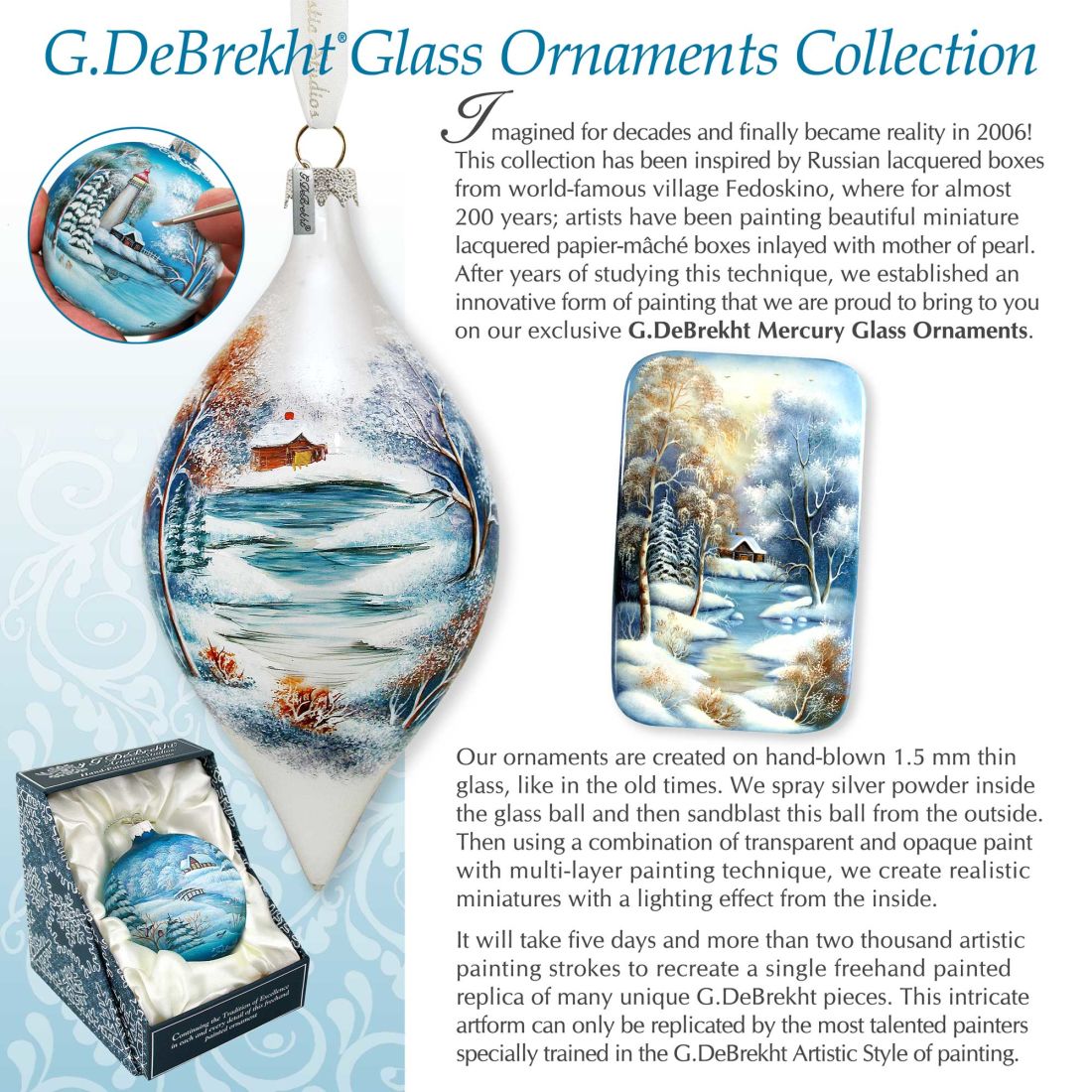 Winter Wolves Glass Ornament by G. DeBrekht - Wildlife Holiday Decor - 74173