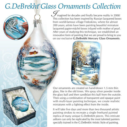 Winter Wolves Glass Ornament by G. DeBrekht - Wildlife Holiday Decor - 74173