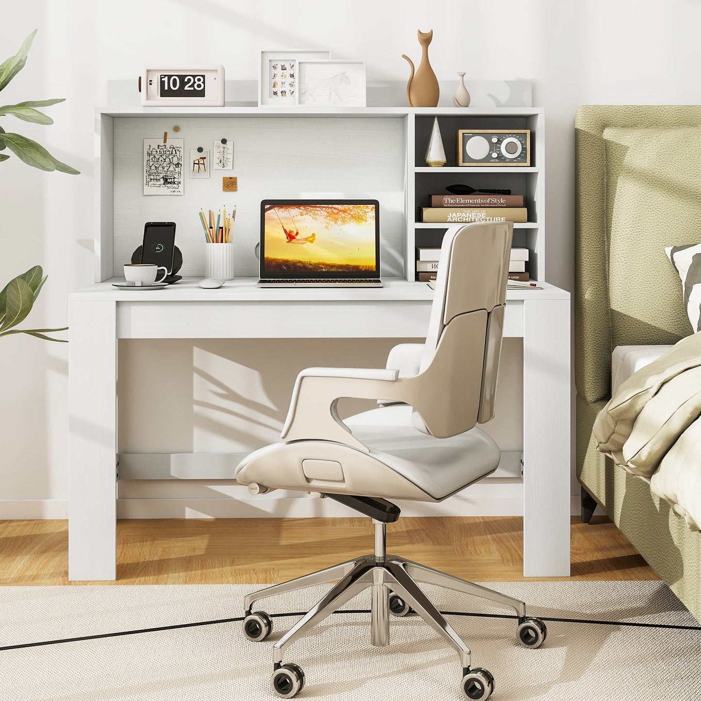 48 Inch Writing Computer Desk with Anti-Tipping Kits and Cable Management Hole