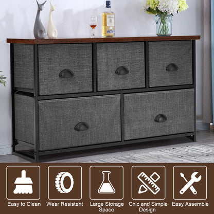 Wood Dresser Storage Unit Side Table Display Organizer