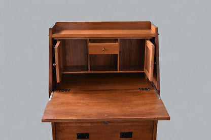 Mission Solid Oak Secretary Desk - Michaels Cherry