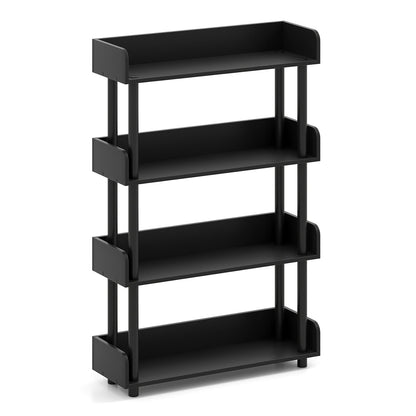 4-Tier Bookshelf Open Bookcase with Anti-Tipping Kit Industrial Storage Unit