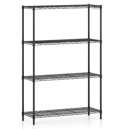 4-Tier Metal Storage Shelving Unit with V-Shaped Wire Rack and 1000 LBS Capacity-Black