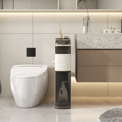 5-Tier Narrow Bathroom Storage Cabinet with Drawers and Tissue Box