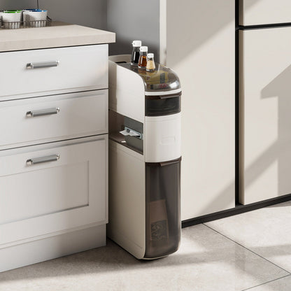 5-Tier Narrow Bathroom Storage Cabinet with Drawers and Tissue Box