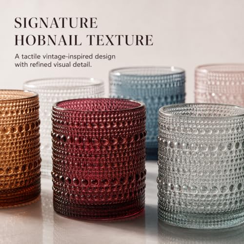 Beaded Hobnail Tumbler Drinking Glasses Set | Set of 6
