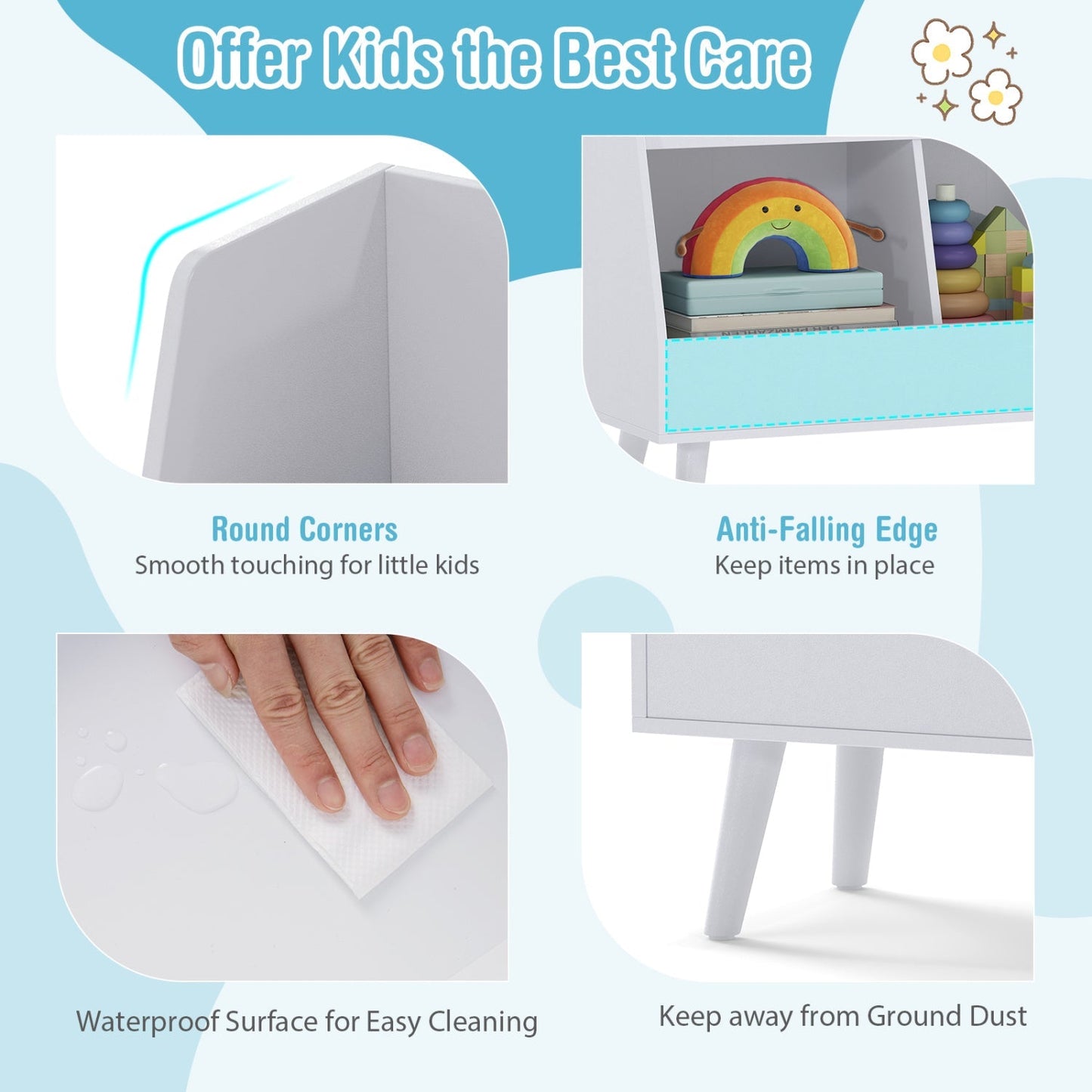 Kids Bookshelf and Toy Organizer 5-Cube Storage Unit