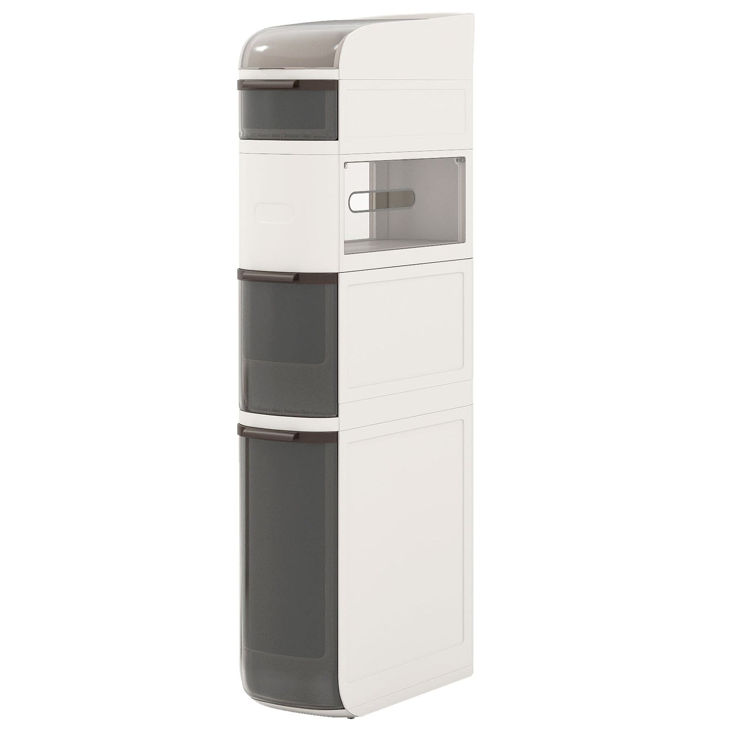 5-Tier Narrow Bathroom Storage Cabinet with Drawers and Tissue Box