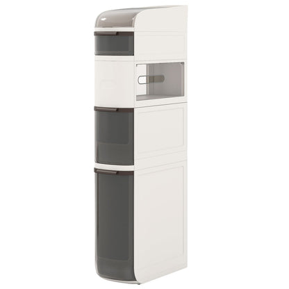 5-Tier Narrow Bathroom Storage Cabinet with Drawers and Tissue Box