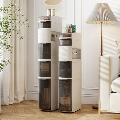 5-Tier Narrow Bathroom Storage Cabinet with Drawers and Tissue Box