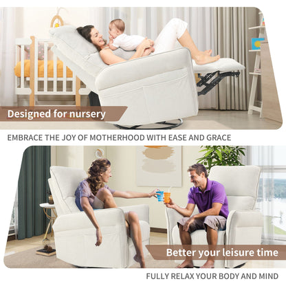 270° Power Swivel Rocker Glider Recliner Chair With USB Ports