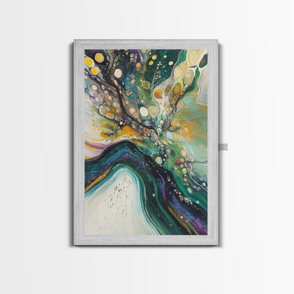 Abstract Swirling Colors Canvas Print Modern Fluid Art, Boho Home Decor, Living Room Accent, Unique Gift, Office Wall Art