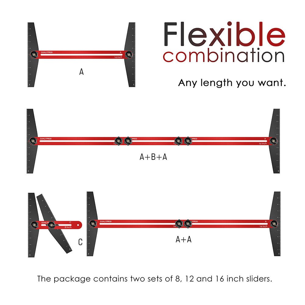 Stair Tread Template Tool - Solid Stair Tread Gauge, Shelf Layout Tool & Stair Jig Tool, Stair Tread Measuring Tool,Stair Scribe Tool Compatible with Many Types of Layout Projects (Red-Gray)