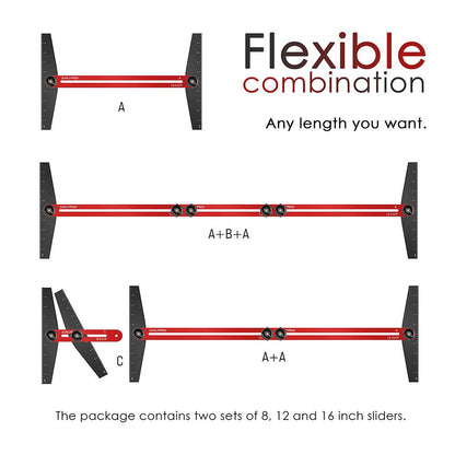 Stair Tread Template Tool - Solid Stair Tread Gauge, Shelf Layout Tool & Stair Jig Tool, Stair Tread Measuring Tool,Stair Scribe Tool Compatible with Many Types of Layout Projects (Red-Gray)